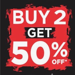 Buy 2 pieces and get 50% off total